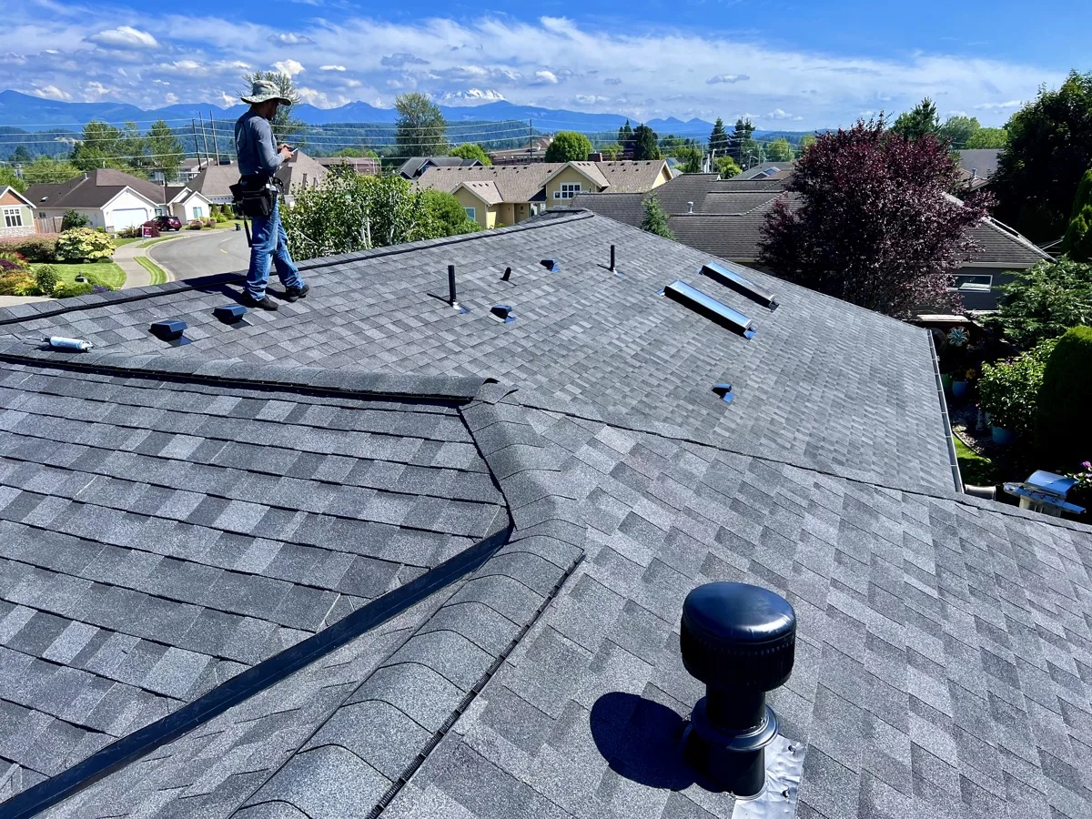 Professional roof replacement with IKO Dynasty shingles in Pierce County, Washington